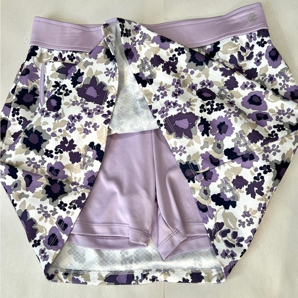 Izod Golf Skort Size M Floral Print Skirt Printed Skirt Women’s Purple Preppy - Picture 5 of 9
